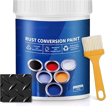 Rust Gel Rust Converter - 10.7 Fl Oz, Rust Remover for Metal, Anti Rust Paint with Brush, Eliminates Oxides from Aluminum, Cast Iron, and Steel Black,10.7 Fl Oz