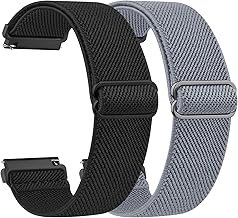 Mugust Cinturino di ricambio per Garmin Vivoactive 5/Vivoactive 3/Vivomove 3/HR/Luxe/Style, 20 mm, morbido elastico in nylon, per Garmin Forerunner 55/245/645