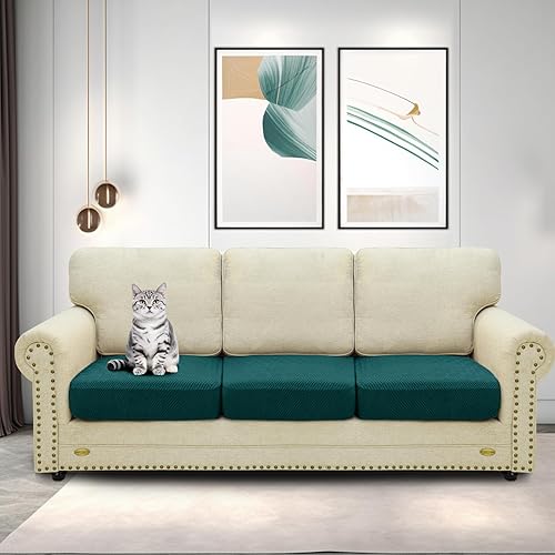 Miniatura 10 de ZNSAYOTX Fundas elásticas individuales para cojines de sofá, fundas de asiento de repuesto suave, patrón único, protector de muebles con parte