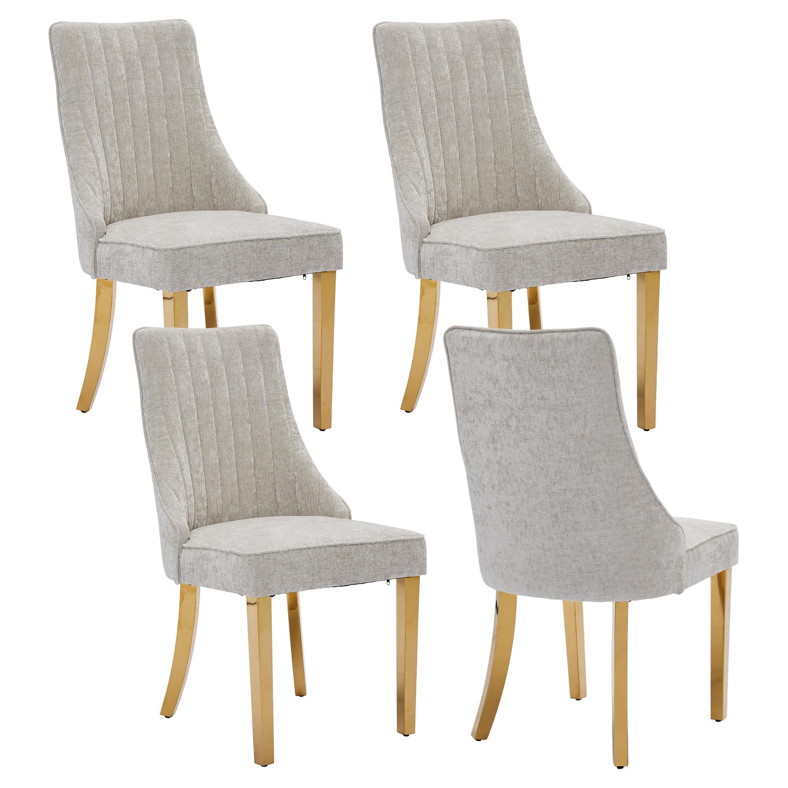Chaises de salle à manger lot de 4 beige chaises de cuisine modernes confortables