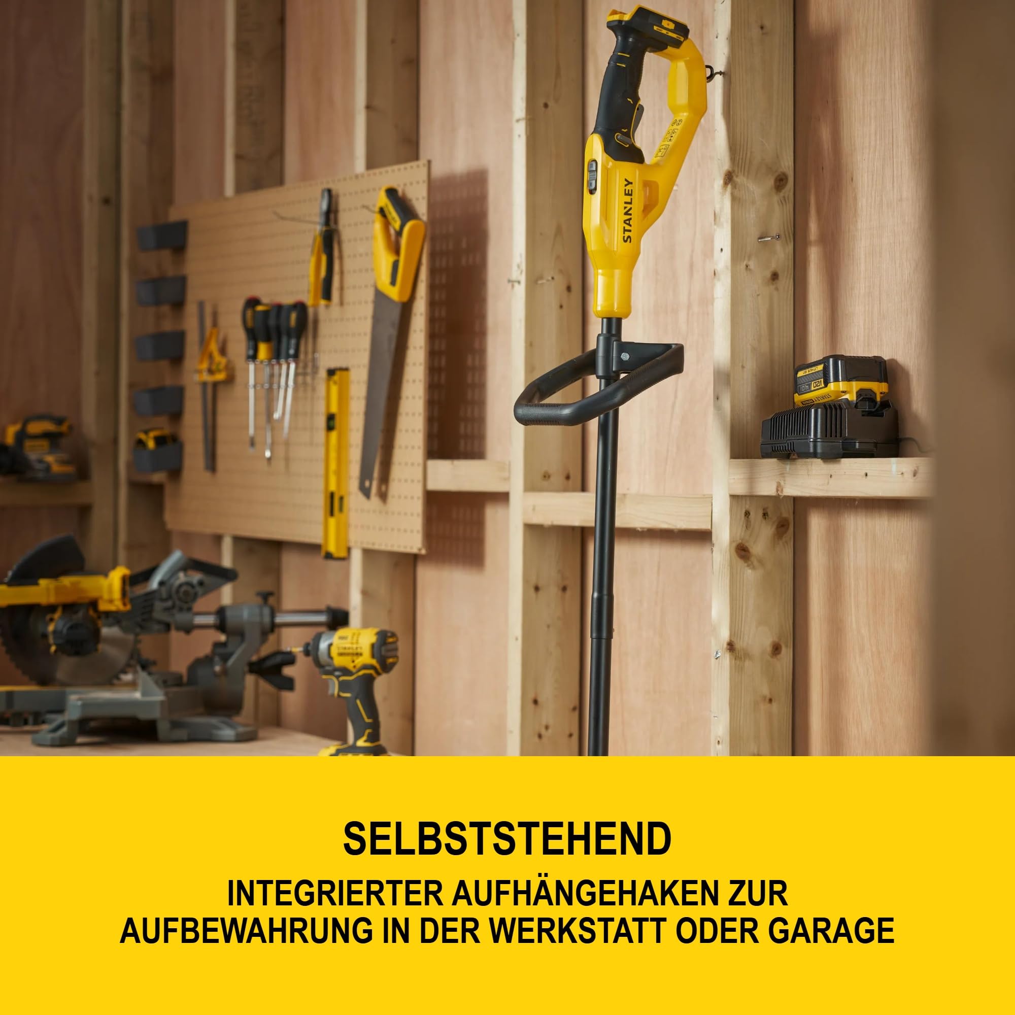 Stanley V20 Akku-Rasentrimmer, mitKantenschutz, inklusive Akku und Ladegerät, 18V,STCST933M1-QW