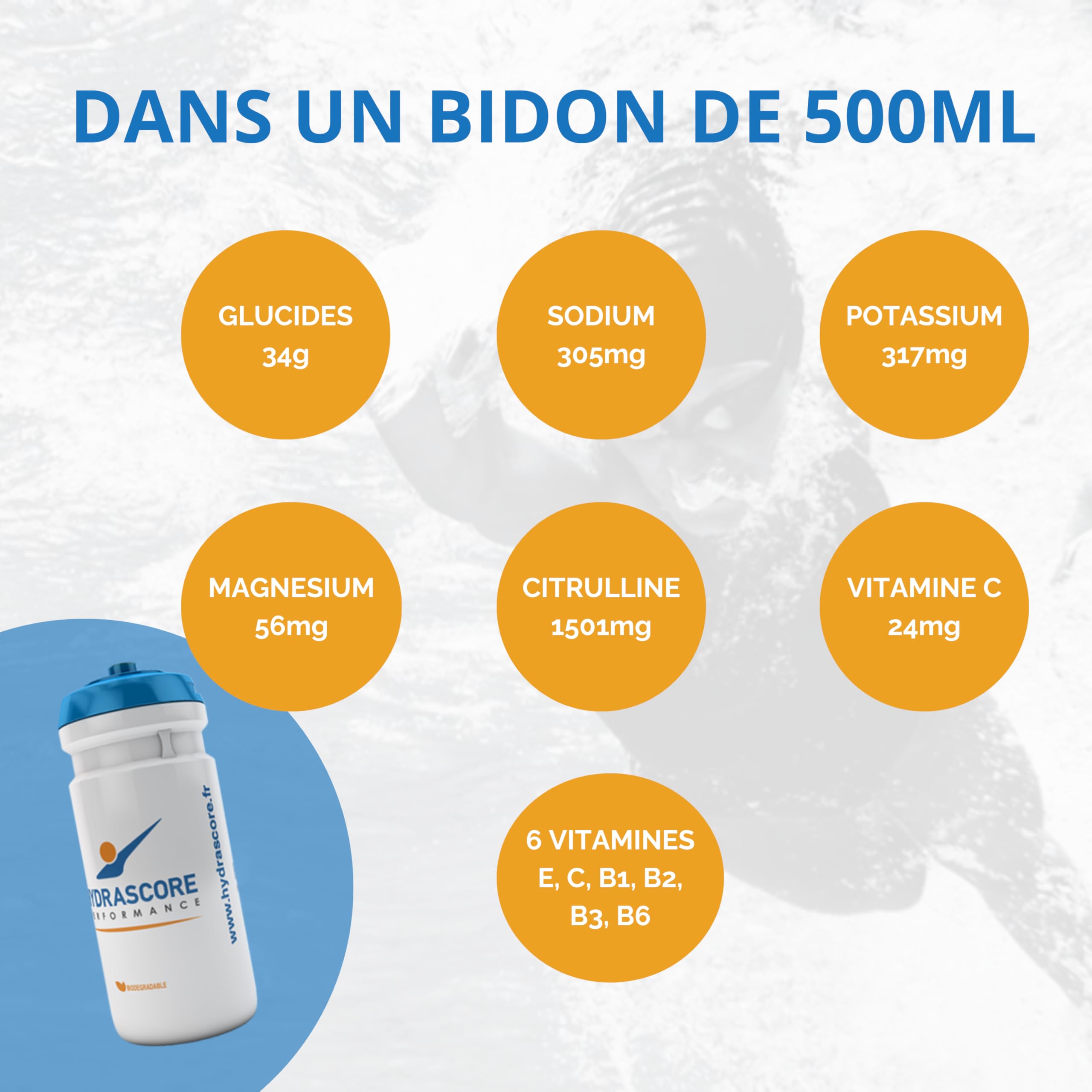 N°7 - Orange Pot 800 g - Boisson Isotonique Energétique Sportifs - Pour Efforts 1 à 2 h - Running, Vélo, Trail - Poudre Énergisante Hydratante - Électrolytes Hydratation - H1006