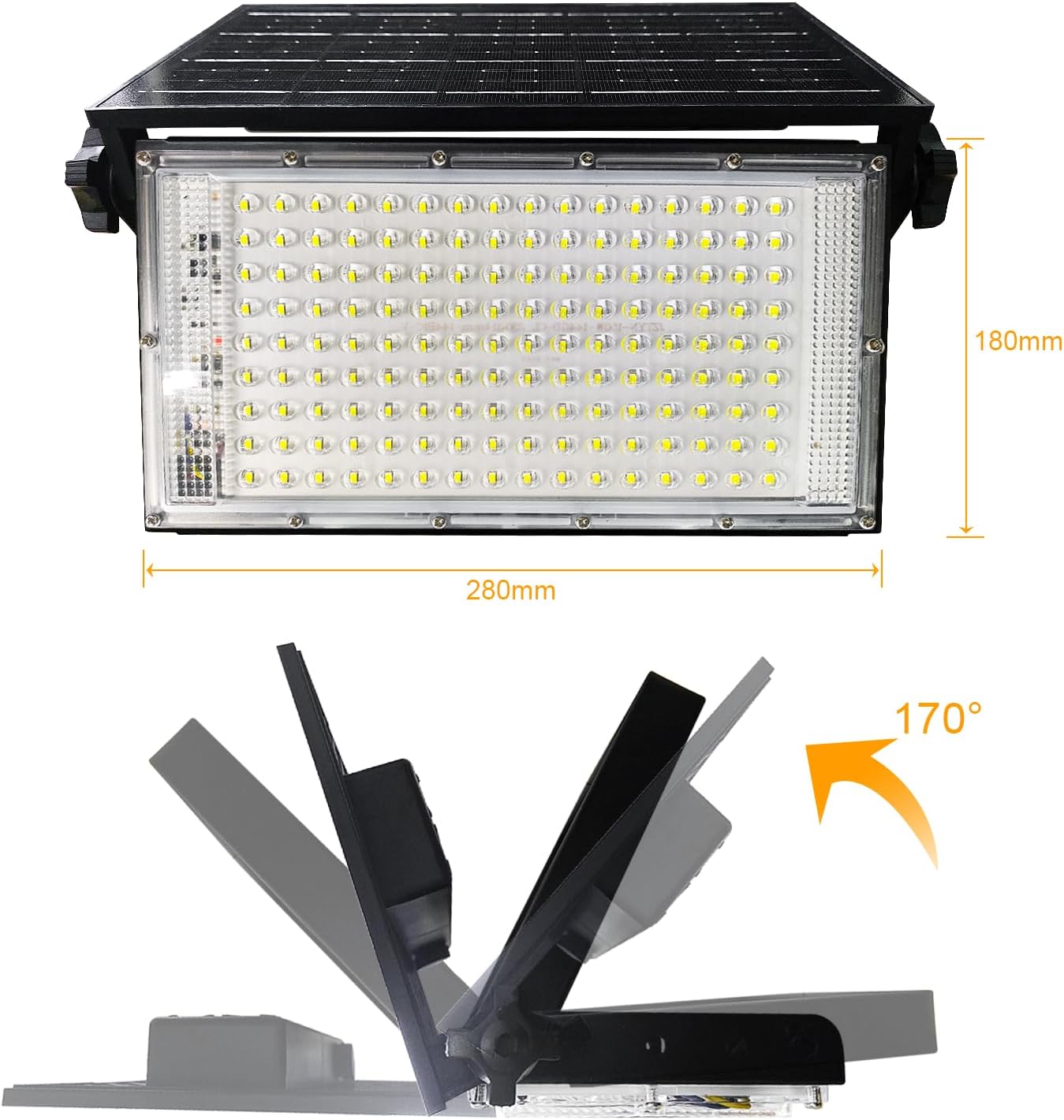 Solar Flood Lights Outdoor with Remote Control Dimmable, Waterproof Super Bright Solar Powered Security Spot Lights for Porch Patio Yard Garage 150W
