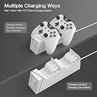 Vista 2 de YCCTEAM Cargador de control compatible con Xbox One batería recargable compatible con Xbox One Xbox One X Xbox One S Xbox One Elite Controller