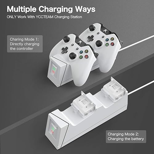 Miniatura 2 de YCCTEAM Cargador de control compatible con Xbox One batería recargable compatible con Xbox One Xbox One X Xbox One S Xbox One Elite Controller