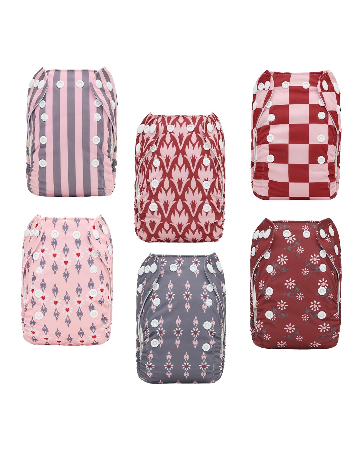ALVABABY Baby Pocket Newborn for Less Than 12pounds Baby Snaps Cloth Diapers Nappy 6pcs with 12 Inserts 6SVB128