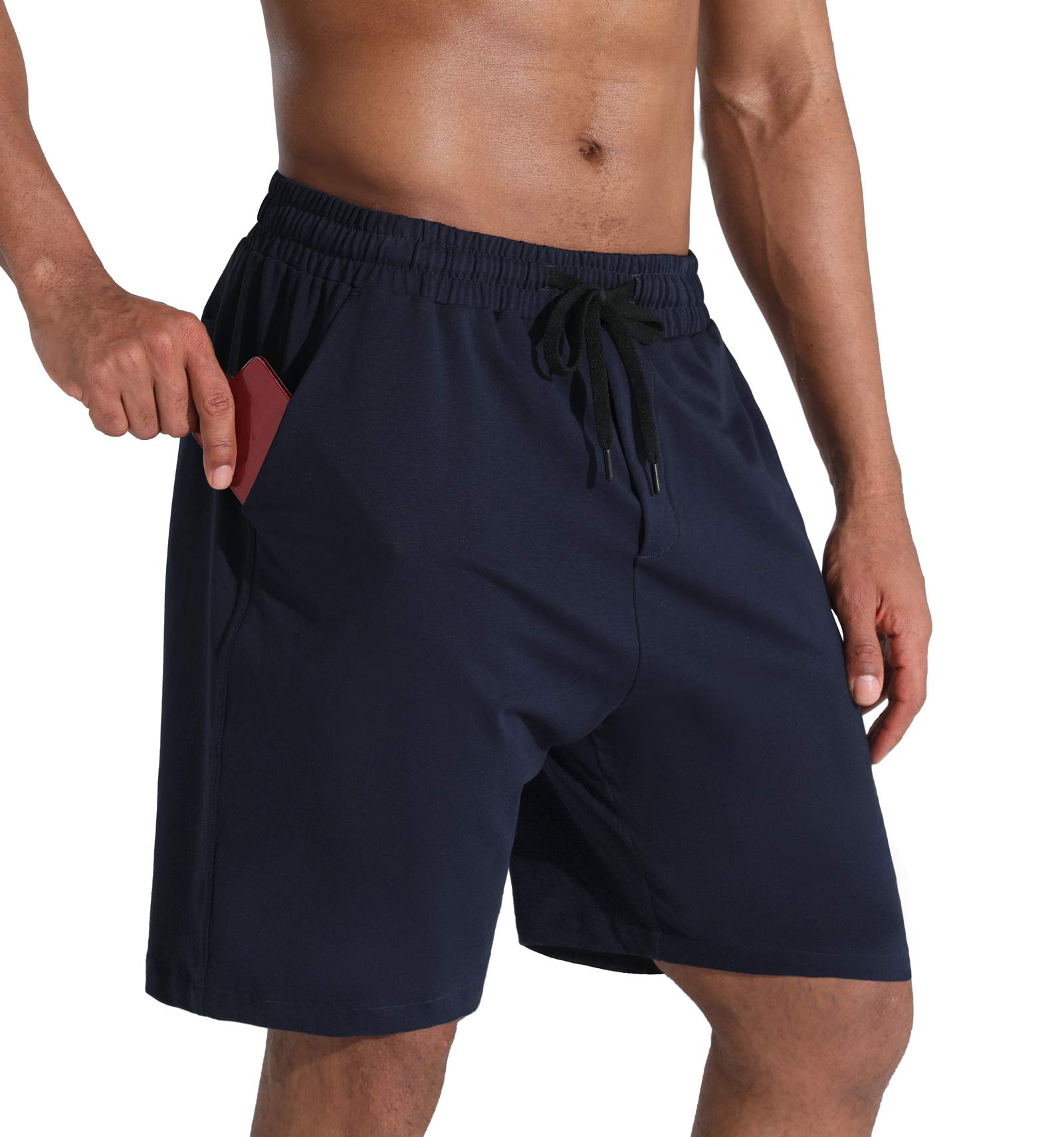 Men's Lounge Shorts with Deep Pockets Loose-fit Jersey Shorts for Running,Workout,Training, Basketball