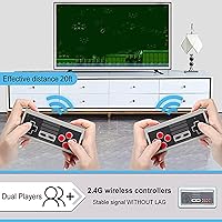 Vista 4 de Retro Game Console, Video Game Consoles with AV output, Built-in 600 Games, Plug and Play Video Gaming Consoles with Dual 2.4G Wireless Controllers.