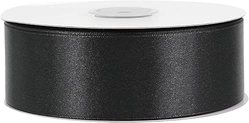 Miniatura 8 de MEEDEE Cinta de satén negra  Cinta de satén de doble cara de 1-12 pulgadas por 50 yardas para manualidades, bodas, ramos de flores, decoración de
