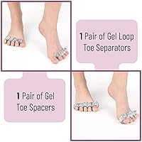 Vista 84 de Dr. JK- Separador de dedos de gel ToePal, 2 pares, espaciadores de dedos, corrector de juanetes