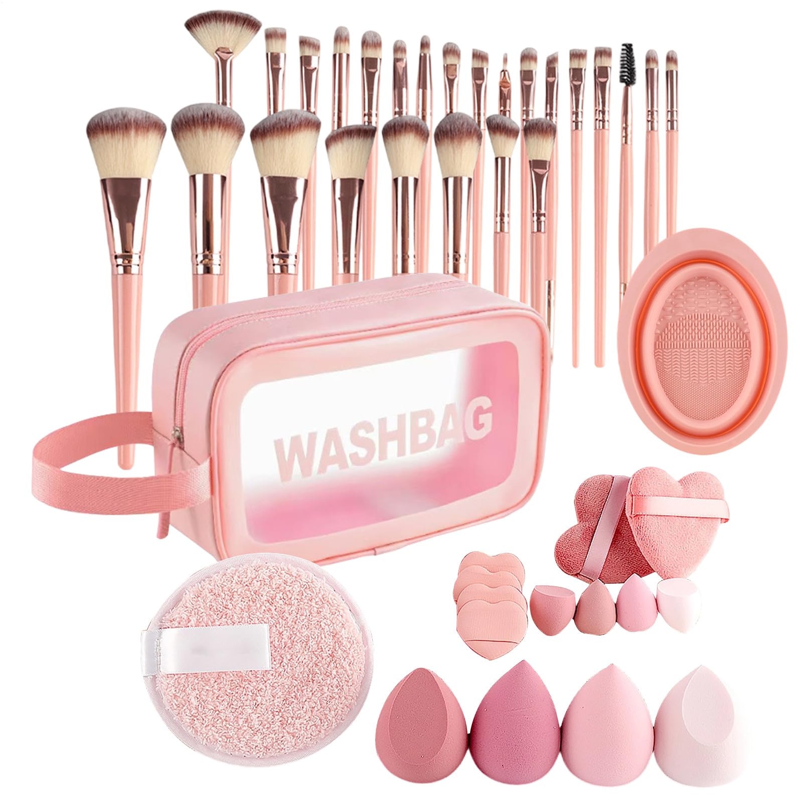 10 Pezzi Pennelli Trucco da Viaggio Mini Pennelli Make Up da Viaggio con Custodia Pennello Sintetico Portatile per Spazzolare Ciglia Fondotinta