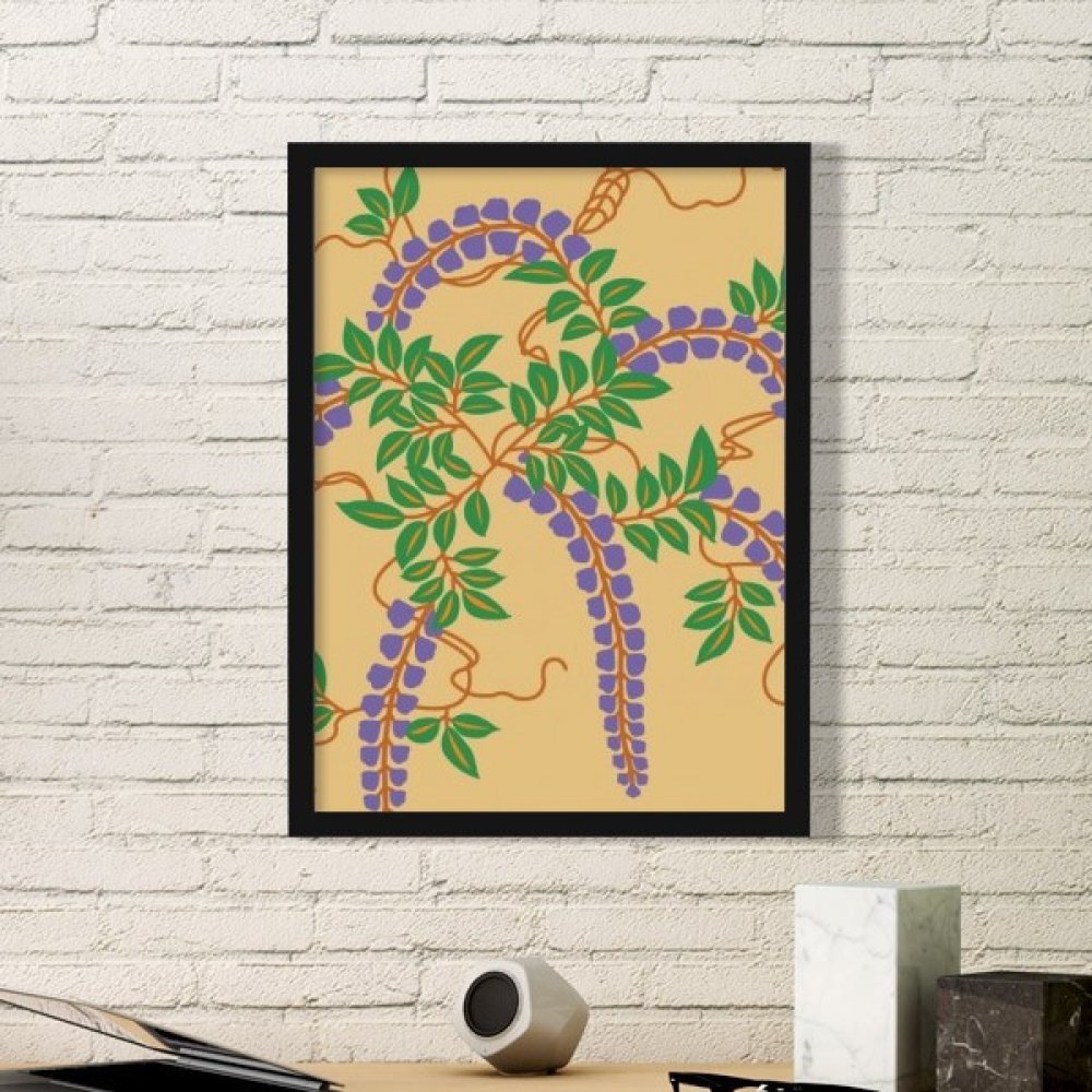Cadre photo japonais fleur pourpre pour remplacer un mur blanc vide