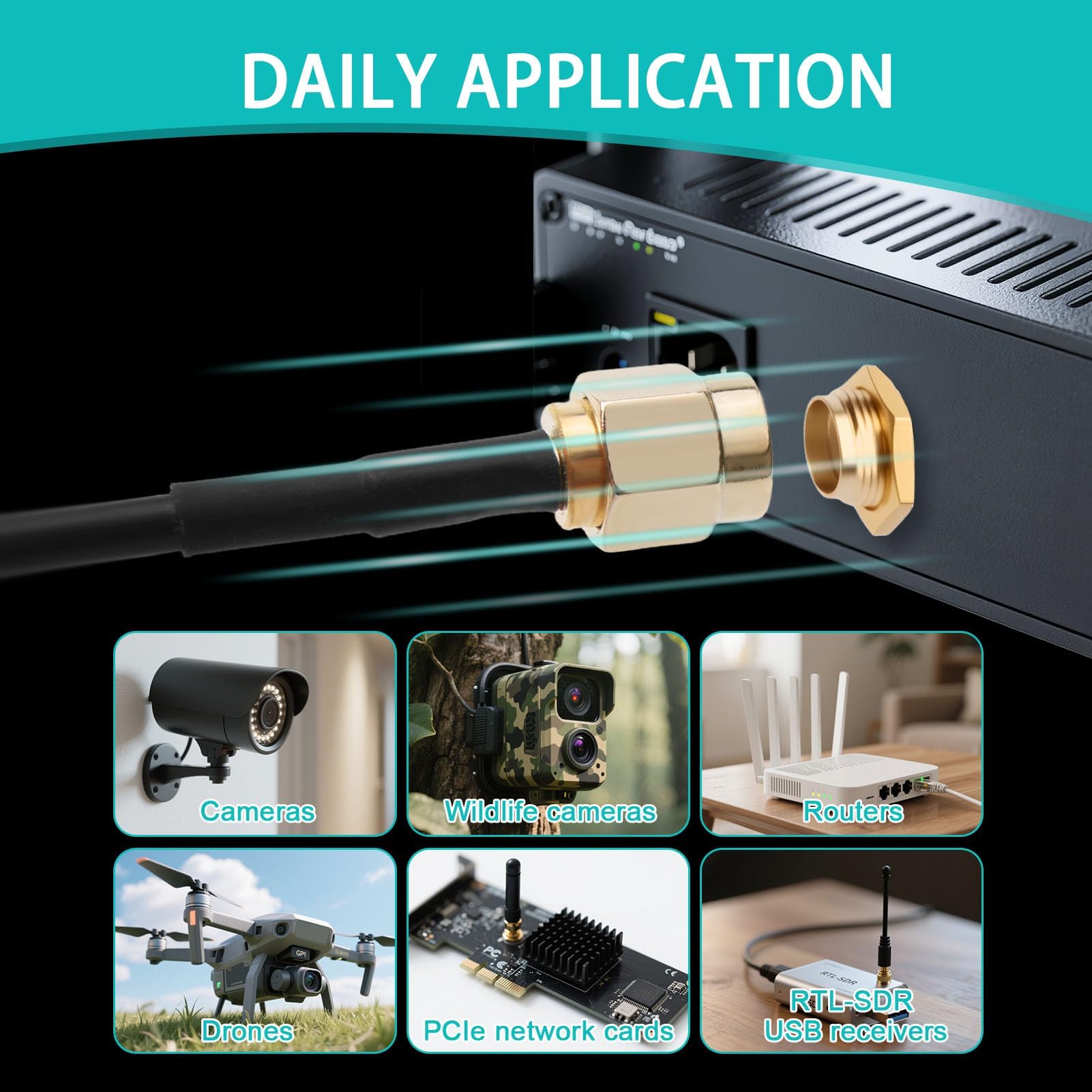 Bingfu Câble SMA 3 M Rallonge Antenne 5G 4G LTE GSM GPS Adaptateur De SMA Male à Femelle Câble Coaxial RG174 Pour Routeur Mobile Gateway Modem 4G Camera Radioamateur Récepteur ADS-B RTL-SDR