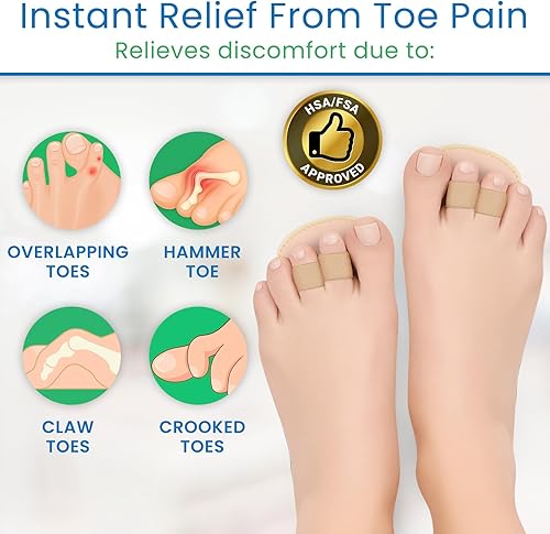 Miniatura 3 de ViveSole Férula alisadora de dedos par - Punta martillo soporte de cojín de realineación articular para garra punta rizada punta torcida soporte