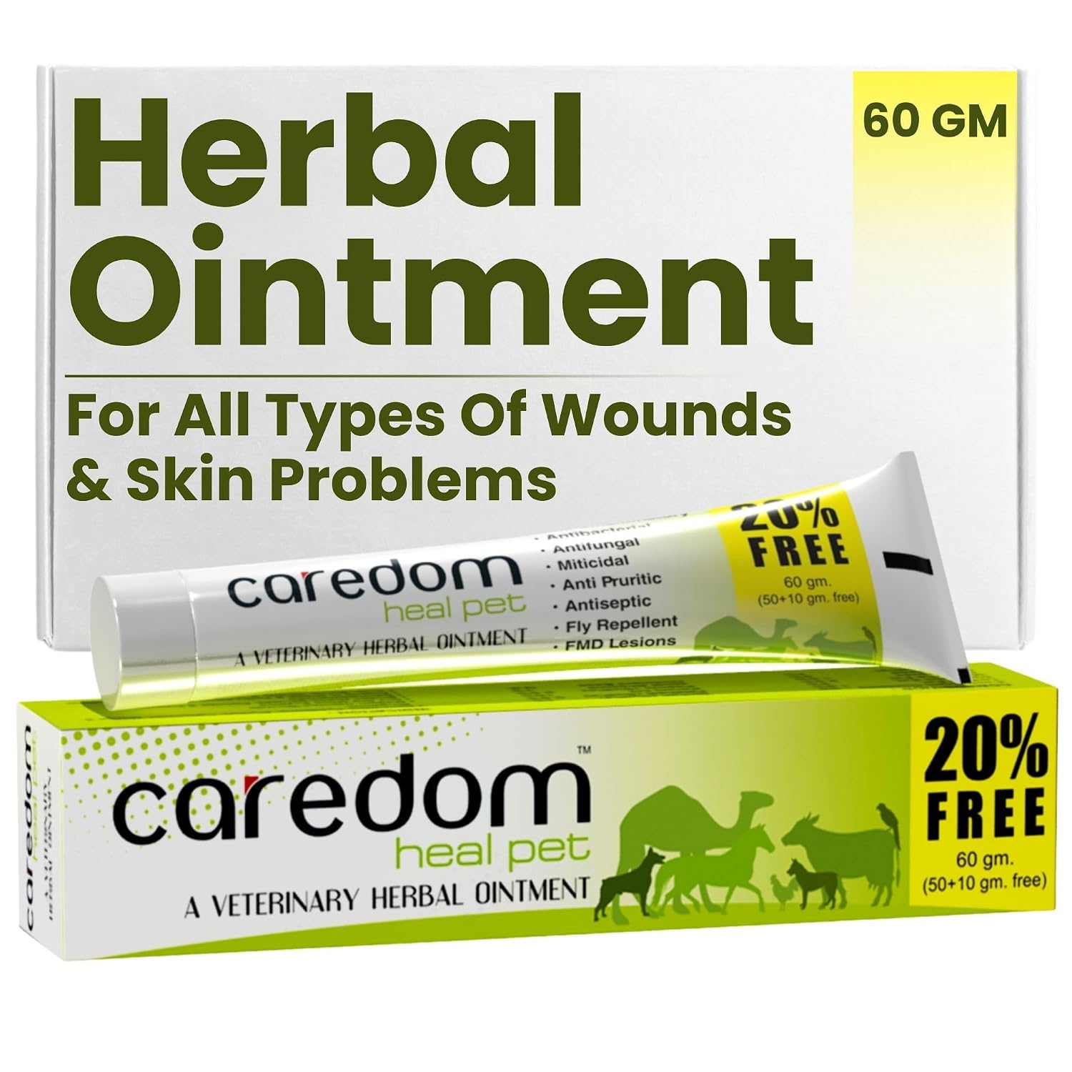 Caredom Heal Pet | Veterinary Herbal Ointment | Fungal Infection Cream for All Types of Wounds | Burns | Cuts | Skin Probl...