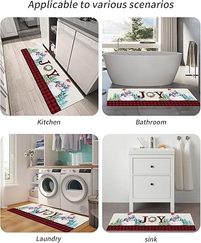 Miniatura 6 de Tapete de baño de muñeco de nieve de Navidad para bañera, antideslizante, de secado rápido y absorbente, tierra de diatomeas, fregadero, dormitorio,