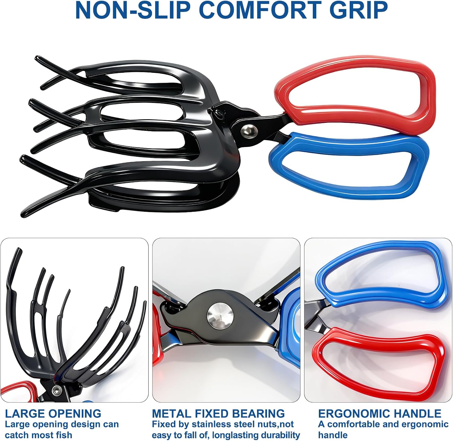 Kynzo Fish Claw Gripper, Fishing Pliers Gripper, Non-Slip Metal Fishing Pliers, Metal Fish Control Clamp Tong Tackle Tool