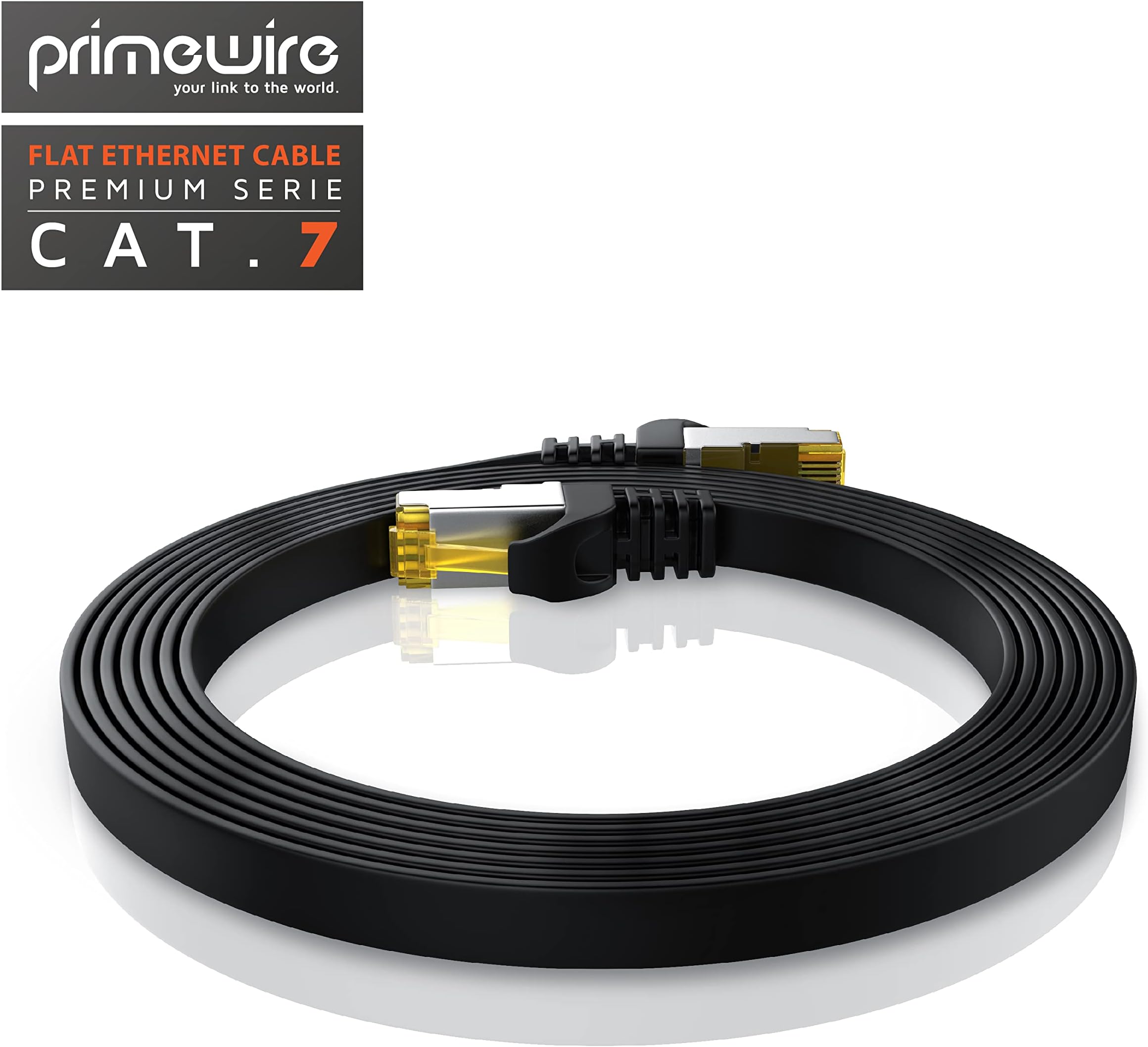 Primewire 0.25m CAT 7 Network Cable - Flat Ethernet Gigabit LAN 10 Gbit/s - Patch/Installation Cable - U/FTP PIMF Shielding With RJ45 Connector