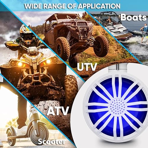 Miniatura 6 de Altavoces Bluetooth impermeables todoterreno  3.5 pulgadas, 40 W, sistema de sonido de grado marino con luz RGB, altavoz estéreo de audio para