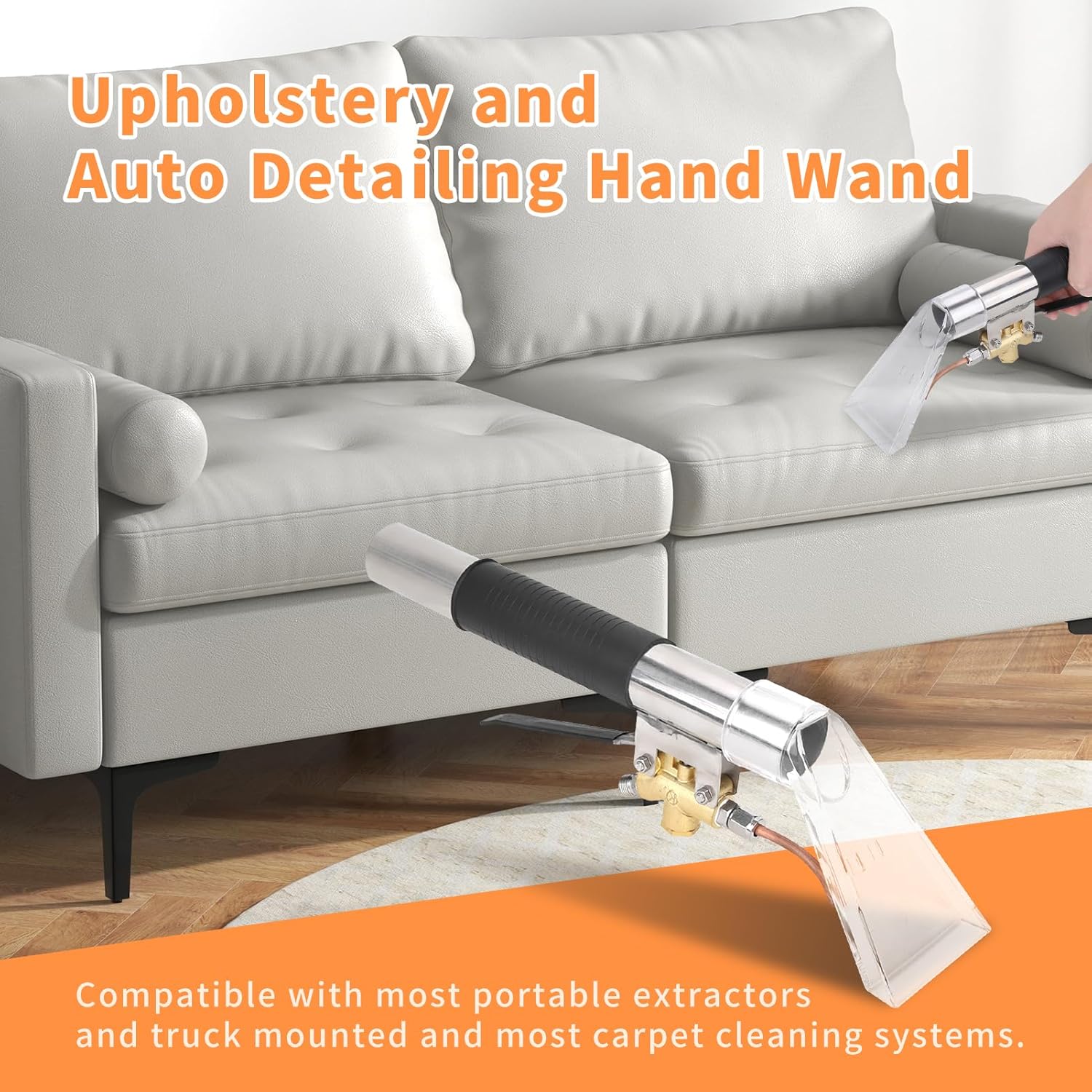 Topyond Extractors Upholstery and Auto Detailing Tool Hand Wand, Carpet Cleaning Extractor, Extractor Attachment for Most Portable Carpet Attachments, Vacuum Hose Kits