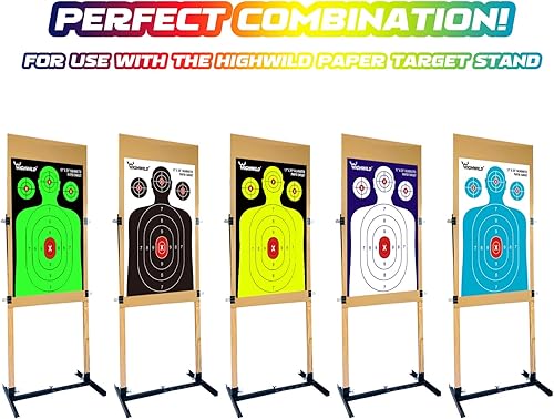 Vista 33 de Highwild Objetivo de papel de silueta de campo de tiro - 17 x 25 pulgadas Blanco & Azul claro