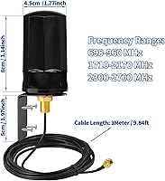 Vista 5 de Bingfu 7dBi - Antena celular SMA 0.14 oz LTE compatible con Spypoint Covert Spartan Trail Game Cam Cámara de seguridad para teléfono celular