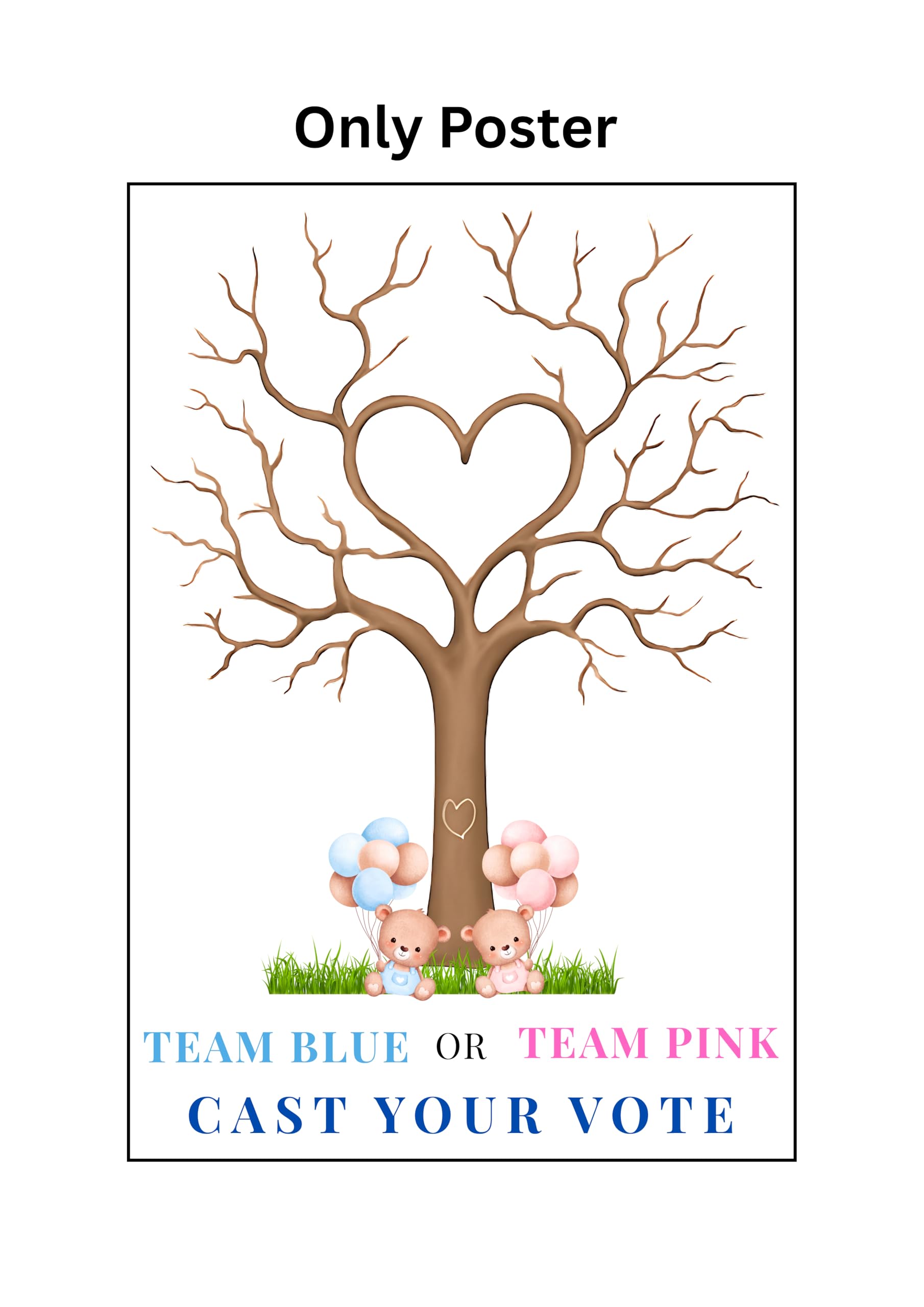 Baby Shower Voting Chart – Heart Family Tree Game -2