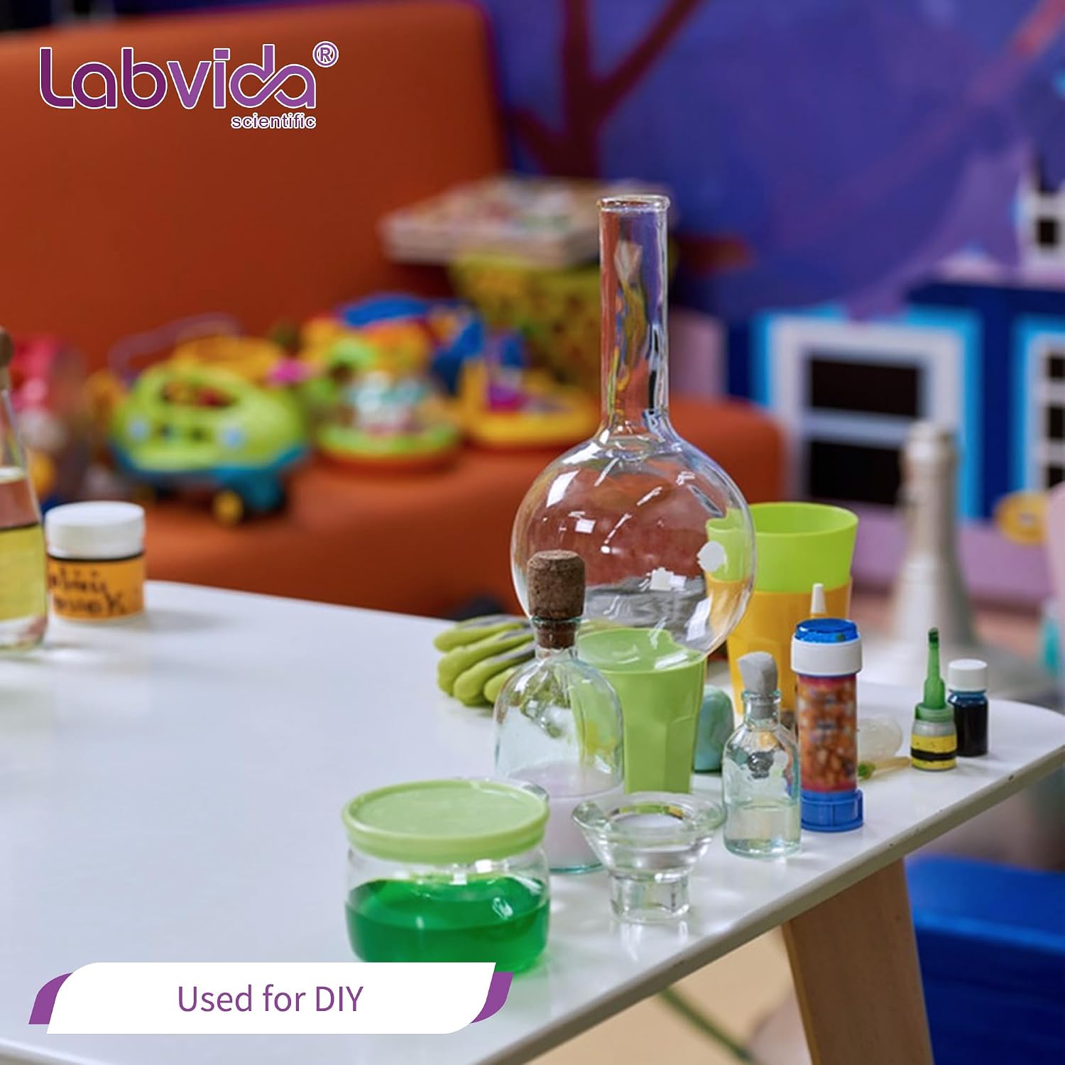 4pcs Lab Boiling Flasks, Flat Bottom, Vol.250ml, 3.3 Borosilicate Glass, for Laboratory School Class Home Use, LVD001
