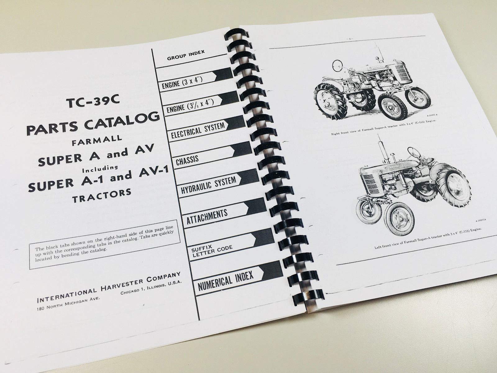 International A Farmall A AV Parts Manual McCormick