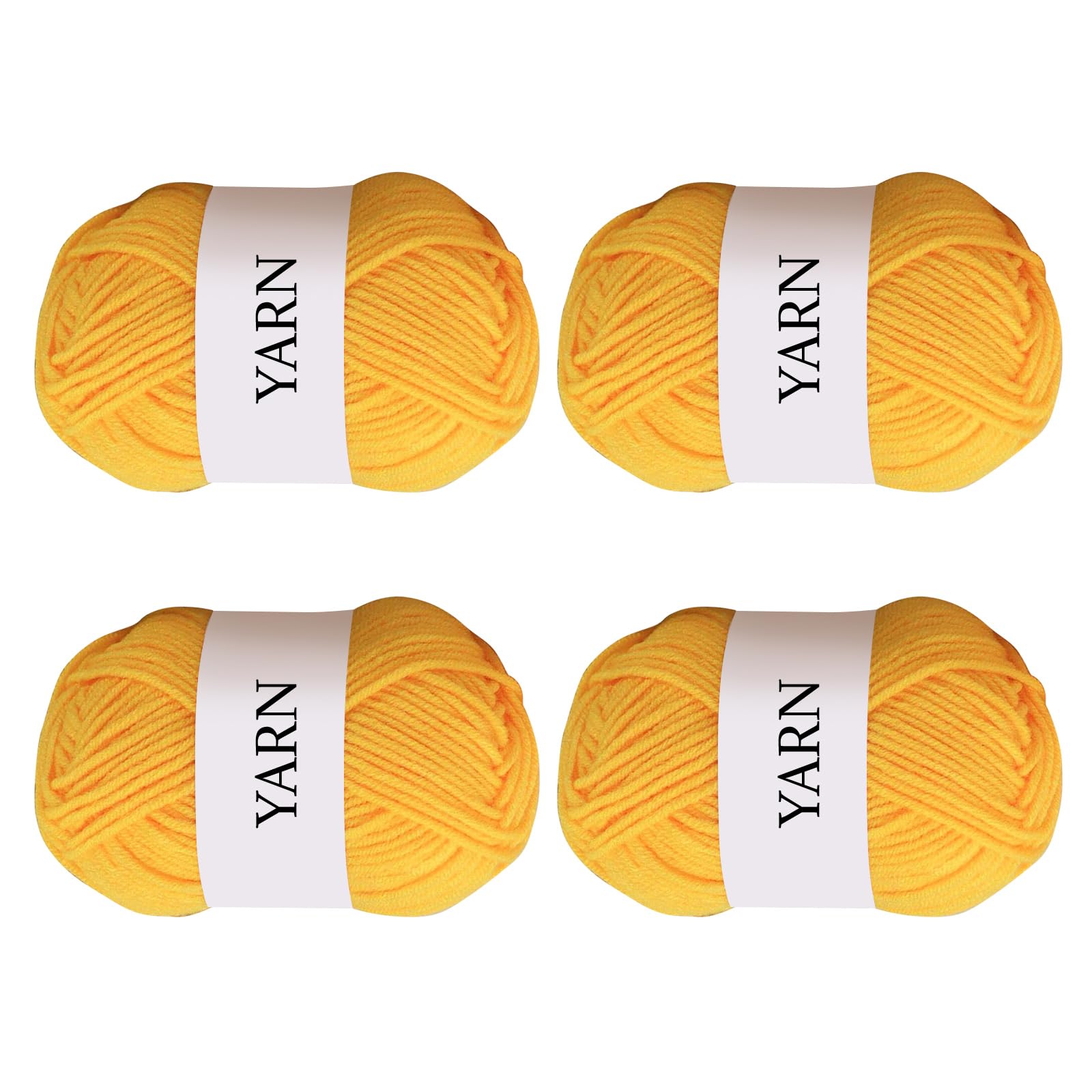 Aartner 4Pack Select Milk Cotton Yarn Craft Yarn Skeins, Crochet and Knitting Projects, Soft and Skin-Friendly for Small Yarn Projects Handcrafts 25g (Dark Yellow)