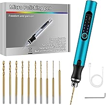 Comius Sharp Mini 3 Speed Electric Drill DIY Drill Pen Set with 10 Helicoidal Drill (0.6-2.2mm), USB Rechargeable, Drill Set for Resin, Plastic, Wood, Circuits (Blue)