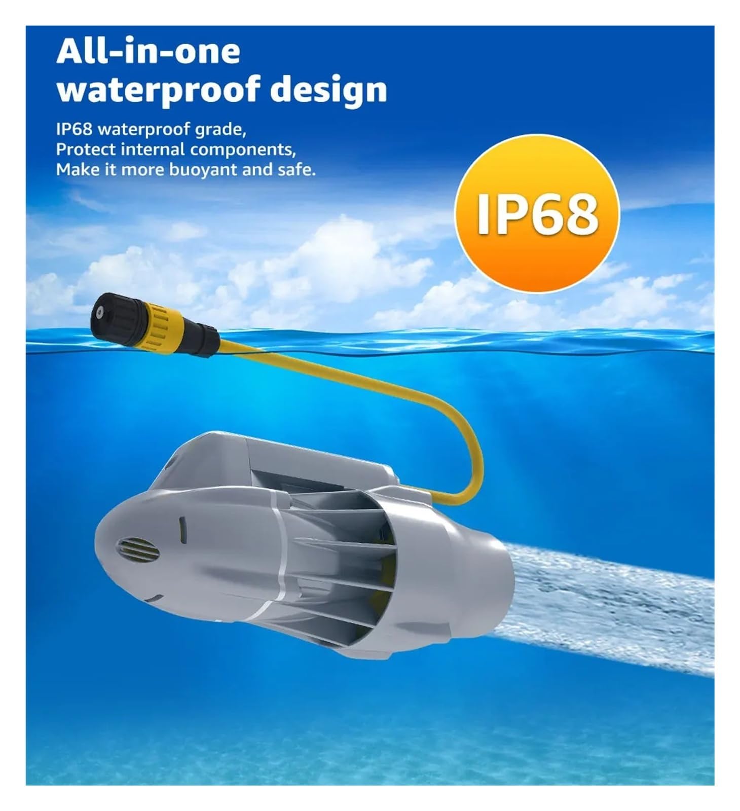 Elektryczny silnik do deski SUP Elektryczny statecznik z obudową na baterie, podwodny silnik bezszczotkowy do SUP, surfingu, kajaka, deski i(1.3m,360W 30AH)