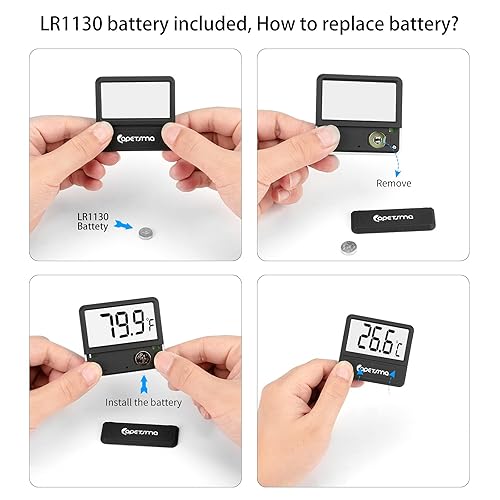 Miniatura 6 de capetsma Termómetro de acuario Termómetro digital para pecera, termómetro de reptil preciso Medidor de temperatura con pantalla LCD grande