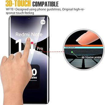 WFTE Pack of 2 Screen Protectors for Xiaomi Redmi Note 14 Pro 5G/Xiaomi Poco X7 Tempered Glass 3D 9H Hardness Anti-Scratch Anti-Oil Anti-Bubble Screen Protector Compatible with Redmi Note 14 Pro