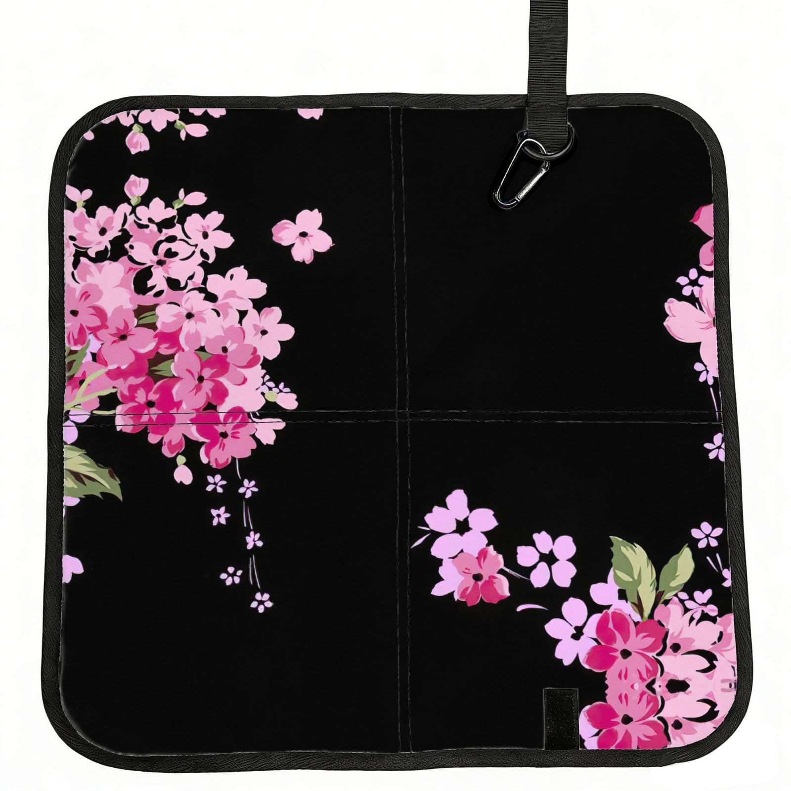 KAPPTYY Beautiful Flowers Printed Bleacher Seat Cushion PE Foam Filling, Foldable Sitting Pad for Concert Stadium Events