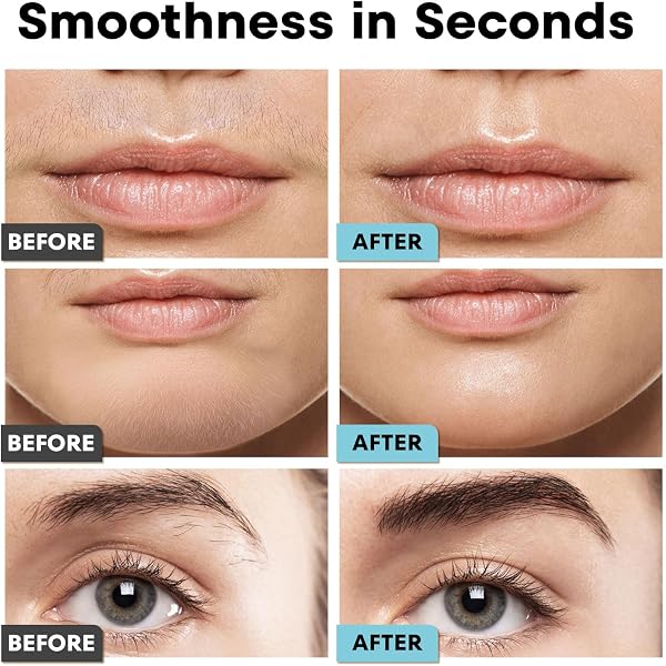 VG VOGCREST Recortadora facial de cejas: depilación facial recargable 2 en 1 y afeitadora de cejas, afeitadora facial sin dolor con luz LED integrada (blanco) - 5
