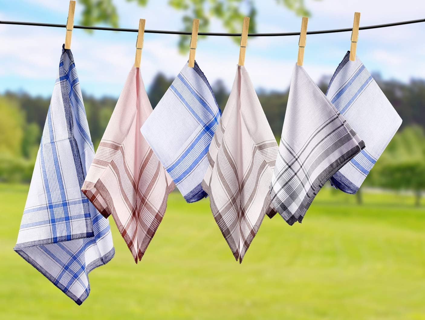 Ohuhu Handkerchiefs for Men, 12PCS 100% Cotton Classic Pocket Squares Set, Gift