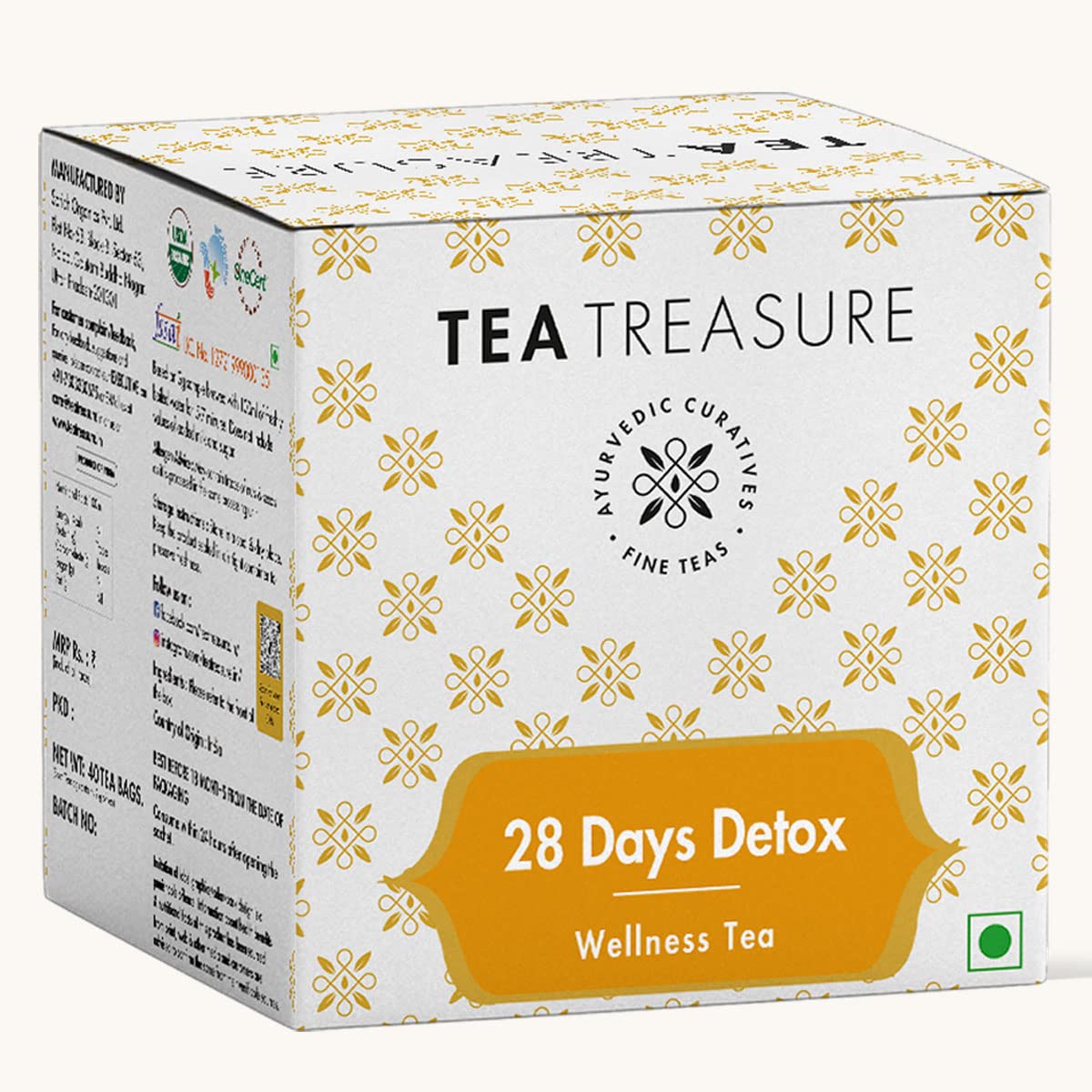 28 Days Detox Wellness Tea | Herbal Tea with Garcinia, Oolong & Gojiberry | Supports Weight Loss, Digestion & Skin Glow | Caffeine-Free Chai | 10 Pyramid Tea Bags | Ayurvedic Detox Cleanse