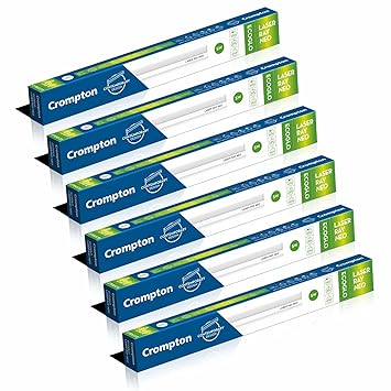 Crompton Laser Ray Neo 1 Feet 5W LED Batten| Energy Efficient Batten for Home | Warm White | Pack of 6