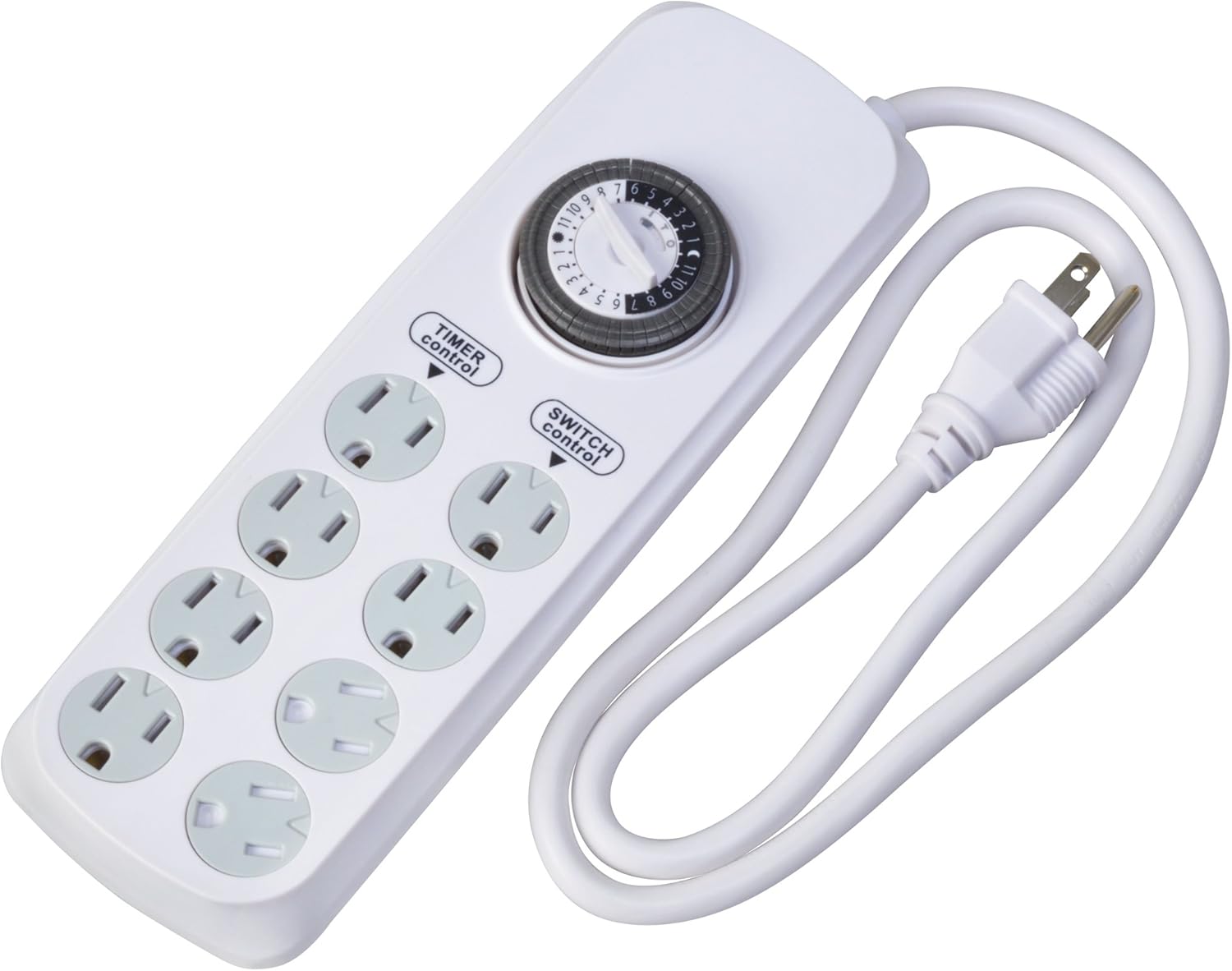 Woods 22575WD 8Outlet Power Strip with Indoor Mechanical Timer, Power