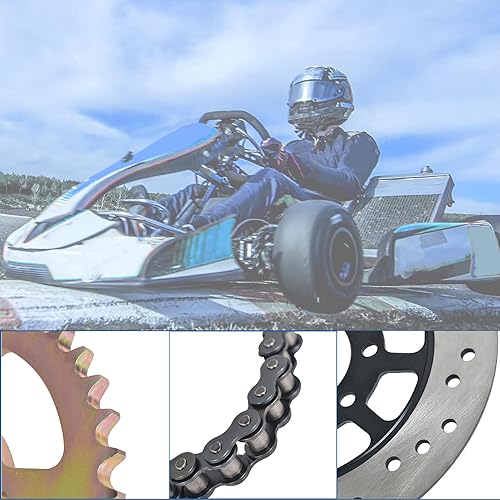 Miniatura 7 de Kit de eje trasero Go Kart de 44 pulgadas con bloque de almohada + piñón + disco de freno + buje + cadena + cilindro maestro de freno de repuesto