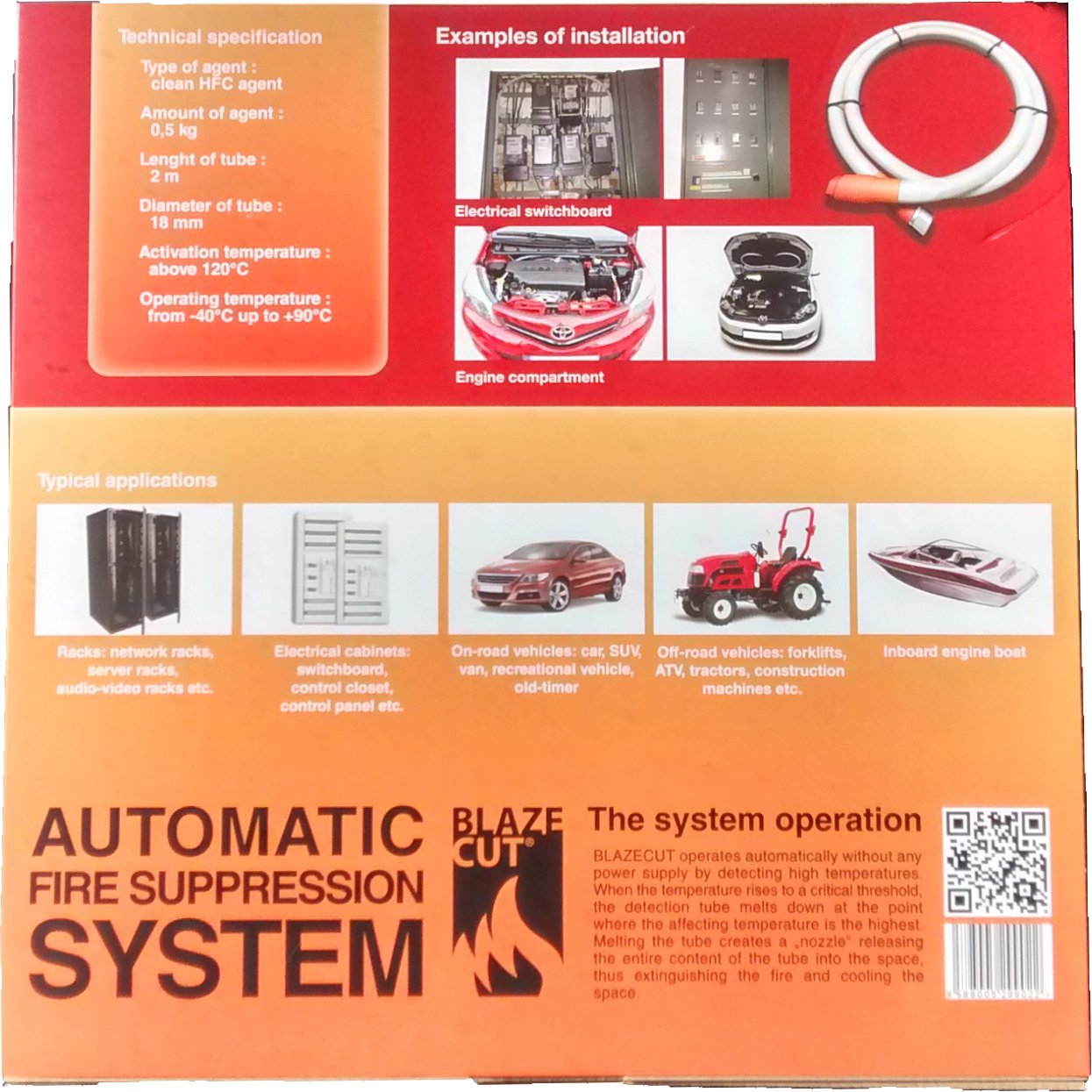 sistema de extinción de incendios automático 6 'tv200fa, Automotive extintor