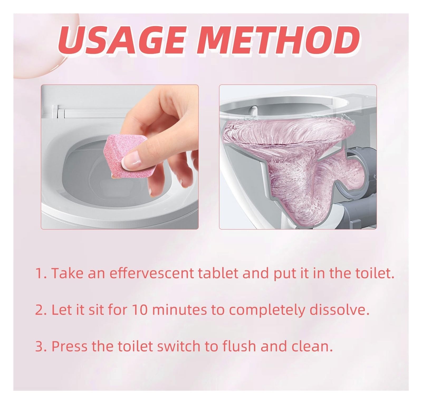 Tabletas efervescentes for el baño | Elimina olores, manchas amarillas, suciedad y manchas de orina(2pcs)