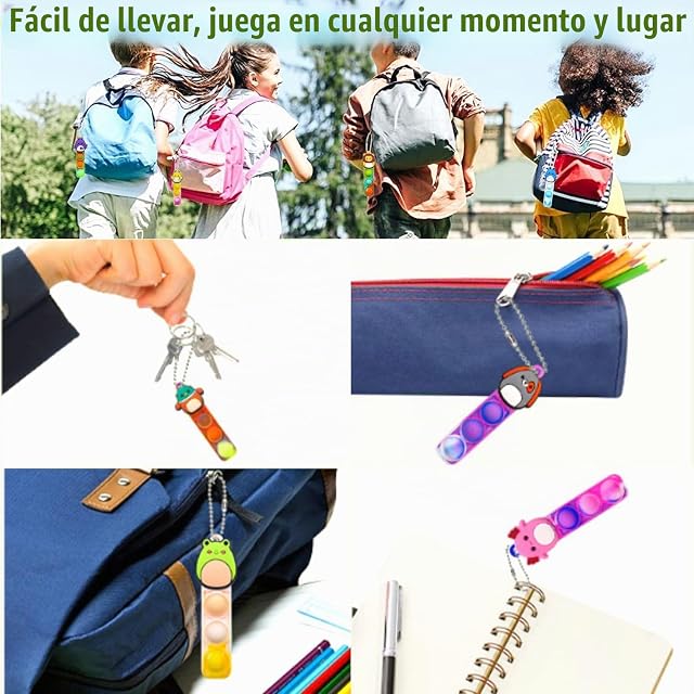 Foto 6 de 8 de Yeefunjoy 32Pcs Pop Fidget It Toy, Silicona Fidget Juguete Llavero