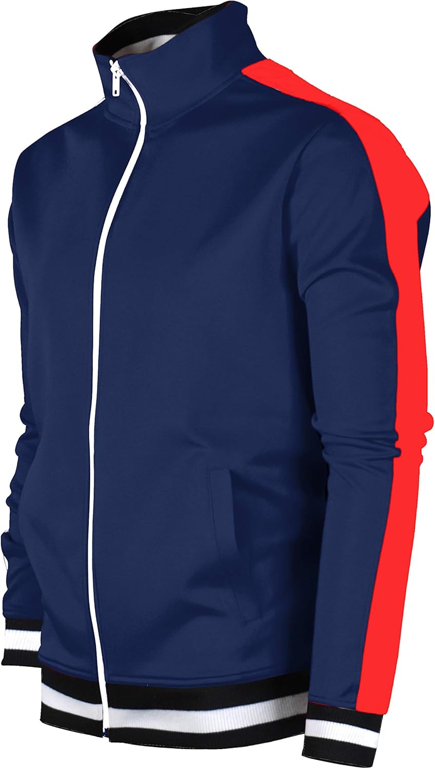 SCREENSHOT Mens Urban Hip Hop Premium Track Jacket - Slim Fit Side Taping Sportswear Urbanwear Streetwear Top at  Men’s Clothing store