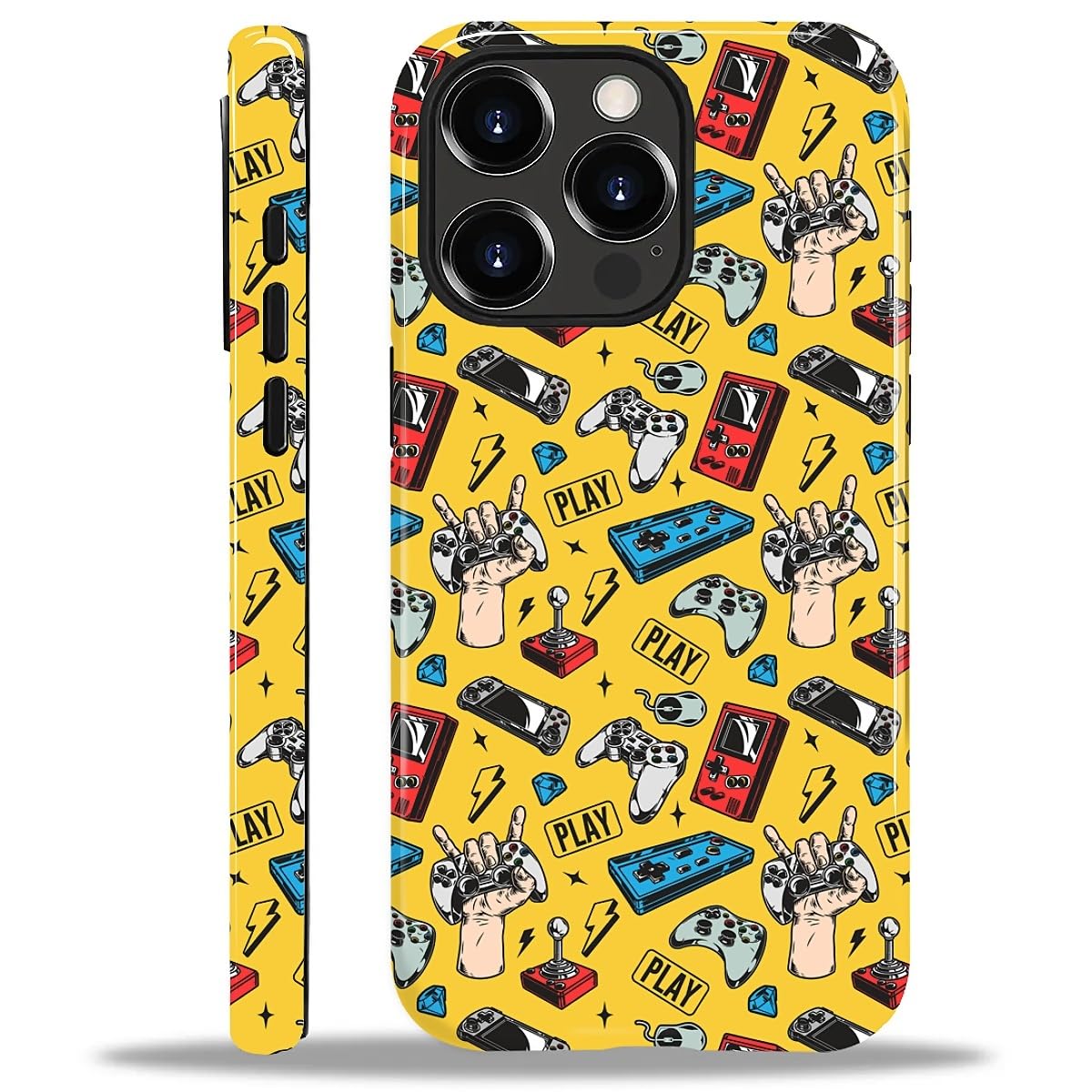 Yesad Case for iPhone 14 Pro, Hybrid 2-Layer Case, Shockproof Military-Grade Protection Durable Anti-Scratch Phone Case for Woman Man Boy Girl, Retro