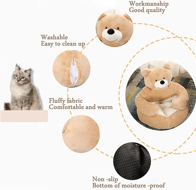 Cama Abrazo Oso para Perro Pequeño 50cm Lavable miniatura 5