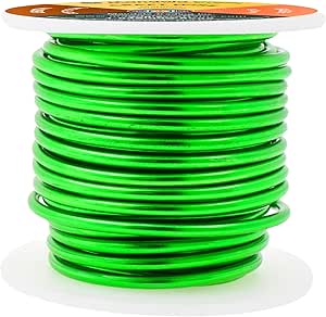 PATIKIL Green Aluminum Craft Wire - 32.8ft Roll Of 3mm 9-Gauge Jewelry Making Wire For DIY Beading & Crafts