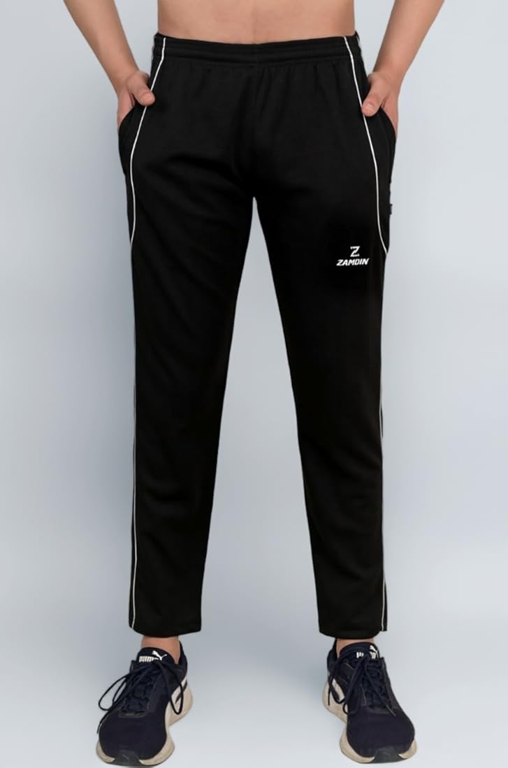 ZAMDIN Men's Stretchable Sports Track Pants - Gym, Running, Hiking