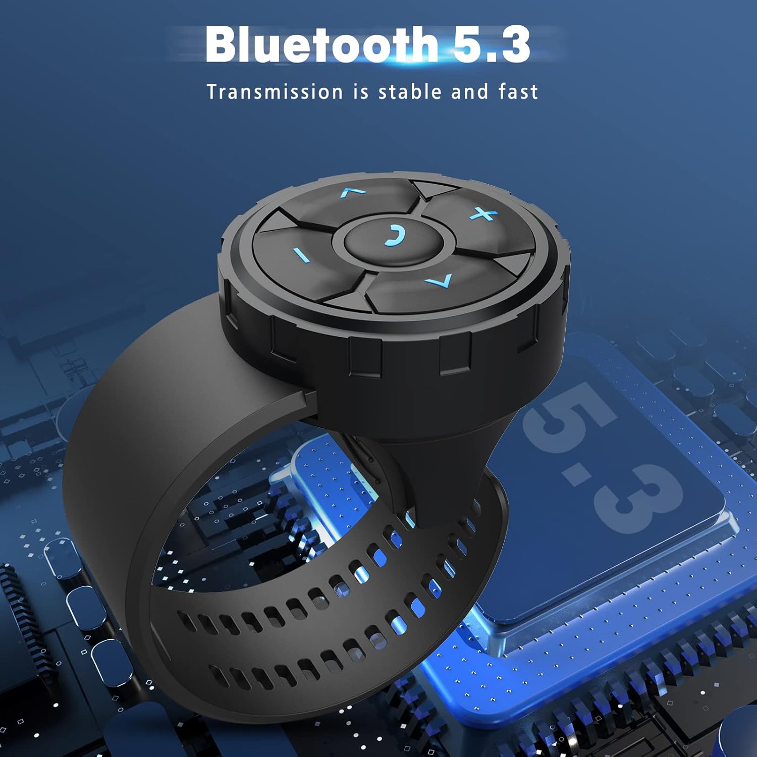 YAREMYEYE Bluetooth Controller with 'Bluetooth 5.3' text and a circuit board background, illustrating its advanced connectivity.